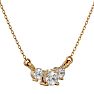 1/4 Carat Diamond Three Stone Necklace In 14 Karat Yellow Gold, 18 Inches Image-2