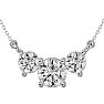 1 1/4 Carat Diamond Three Stone Necklace In 14 Karat White Gold, 18 Inches Image-1