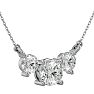 1 1/4 Carat Diamond Three Stone Necklace In 14 Karat White Gold, 18 Inches Image-2