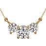 1 1/4 Carat Diamond Three Stone Necklace In 14 Karat Yellow Gold, 18 Inches Image-1