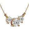 1 1/4 Carat Diamond Three Stone Necklace In 14 Karat Yellow Gold, 18 Inches Image-2