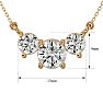1 1/4 Carat Diamond Three Stone Necklace In 14 Karat Yellow Gold, 18 Inches Image-5