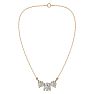 1 3/4 Carat Moissanite Three Stone Necklace In 14 Karat Yellow Gold, 18 Inches Image-4