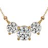 1 3/4 Carat Diamond Three Stone Necklace In 14 Karat Yellow Gold, 18 Inches Image-1