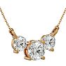 1 3/4 Carat Diamond Three Stone Necklace In 14 Karat Yellow Gold, 18 Inches Image-2