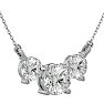 1 3/4 Carat Diamond Three Stone Necklace In 14 Karat White Gold, 18 Inches Image-2
