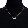1/4 Carat Moissanite Three Stone Necklace In 14 Karat White Gold, 18 Inches Image-6