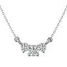 1/2 Carat Moissanite Three Stone Necklace In 14 Karat White Gold, 18 Inches Image-1