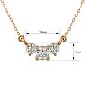 1/2 Carat Diamond Three Stone Necklace In 14 Karat Yellow Gold, 18 Inches Image-5