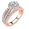 1 1/2 Carat Round Halo Diamond Engagement Ring in 14 Karat Rose Gold Image-2