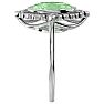 1 1/4 Carat Oval Shape Green Amethyst and Halo Diamond Ring In 14 Karat White Gold Image-4