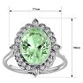 1 1/4 Carat Oval Shape Green Amethyst and Halo Diamond Ring In 14 Karat White Gold Image-5