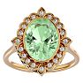 1 1/4 Carat Oval Shape Green Amethyst and Halo Diamond Ring In 14 Karat Yellow Gold Image-1