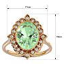 1 1/4 Carat Oval Shape Green Amethyst and Halo Diamond Ring In 14 Karat Yellow Gold Image-5