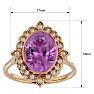 Pink Gemstones 1 3/4 Carat Oval Shape Pink Topaz and Halo Diamond Ring In 14 Karat Yellow Gold Image-5