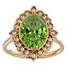 1 1/2 Carat Oval Shape Peridot and Halo Diamond Ring In 14 Karat Yellow Gold Image-1