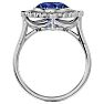1 1/2 Carat Oval Shape Tanzanite and Halo Diamond Ring In 14 Karat White Gold Image-3