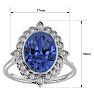 1 1/2 Carat Oval Shape Tanzanite and Halo Diamond Ring In 14 Karat White Gold Image-5