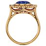 1 1/2 Carat Oval Shape Tanzanite and Halo Diamond Ring In 14 Karat Yellow Gold Image-3