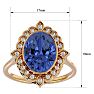 1 1/2 Carat Oval Shape Tanzanite and Halo Diamond Ring In 14 Karat Yellow Gold Image-5