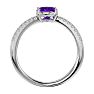 1 1/3 Carat Oval Shape Amethyst and Diamond Ring In 14 Karat White Gold Image-3