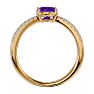 1 1/3 Carat Oval Shape Amethyst and Diamond Ring In 14 Karat Yellow Gold Image-3