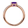 1 1/3 Carat Oval Shape Amethyst and Diamond Ring In 14 Karat Rose Gold Image-3