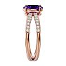 1 1/3 Carat Oval Shape Amethyst and Diamond Ring In 14 Karat Rose Gold Image-4