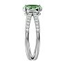 1 1/3 Carat Oval Shape Green Amethyst and Diamond Ring In 14 Karat White Gold Image-4