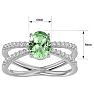 1 1/3 Carat Oval Shape Green Amethyst and Diamond Ring In 14 Karat White Gold Image-5