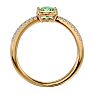 1 1/3 Carat Oval Shape Green Amethyst and Diamond Ring In 14 Karat Yellow Gold Image-3