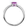Pink Gemstones 1 3/4 Carat Oval Shape Pink Topaz and Diamond Ring In 14 Karat Yellow Gold Image-3