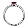 Garnet Ring: Garnet Jewelry: 1 3/4 Carat Oval Shape Garnet and Diamond Ring In 14 Karat White Gold Image-3