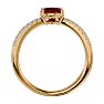Garnet Ring: Garnet Jewelry: 1 3/4 Carat Oval Shape Garnet and Diamond Ring In 14 Karat Yellow Gold Image-3