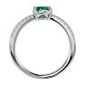 1.40 Carat Oval Shape Emerald and Diamond Ring In 14 Karat White Gold Image-3