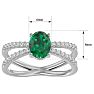 1.40 Carat Oval Shape Emerald and Diamond Ring In 14 Karat White Gold Image-5