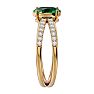 1.40 Carat Oval Shape Emerald and Diamond Ring In 14 Karat Yellow Gold Image-4