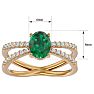 1.40 Carat Oval Shape Emerald and Diamond Ring In 14 Karat Yellow Gold Image-5