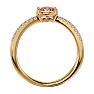 1-1/3 Carat Oval Shape Morganite and Diamond Ring In 14 Karat Yellow Gold Image-3