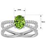 1.60 Carat Oval Shape Peridot and Diamond Ring In 14 Karat White Gold Image-5