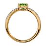 1.60 Carat Oval Shape Peridot and Diamond Ring In 14 Karat Yellow Gold Image-3