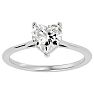 Moissanite Engagement Ring; 1 Carat Heart Shape Moissanite Solitaire Engagement Ring In 14 Karat White Gold Image-1