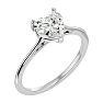 Moissanite Engagement Ring; 1 Carat Heart Shape Moissanite Solitaire Engagement Ring In 14 Karat White Gold Image-2
