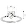 Moissanite Engagement Ring; 1 Carat Heart Shape Moissanite Solitaire Engagement Ring In 14 Karat White Gold Image-5