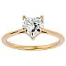 Moissanite Engagement Ring; 1 Carat Heart Shape Moissanite Solitaire Engagement Ring In 14 Karat Yellow Gold Image-1
