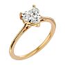 Moissanite Engagement Ring; 1 Carat Heart Shape Moissanite Solitaire Engagement Ring In 14 Karat Yellow Gold Image-2