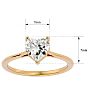 Moissanite Engagement Ring; 1 Carat Heart Shape Moissanite Solitaire Engagement Ring In 14 Karat Yellow Gold Image-5