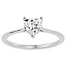 Moissanite Engagement Ring; 3/4 Carat Heart Shape Moissanite Solitaire Engagement Ring In 14 Karat White Gold Image-1