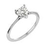 Moissanite Engagement Ring; 3/4 Carat Heart Shape Moissanite Solitaire Engagement Ring In 14 Karat White Gold Image-2