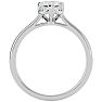 Moissanite Engagement Ring; 3/4 Carat Heart Shape Moissanite Solitaire Engagement Ring In 14 Karat White Gold Image-4